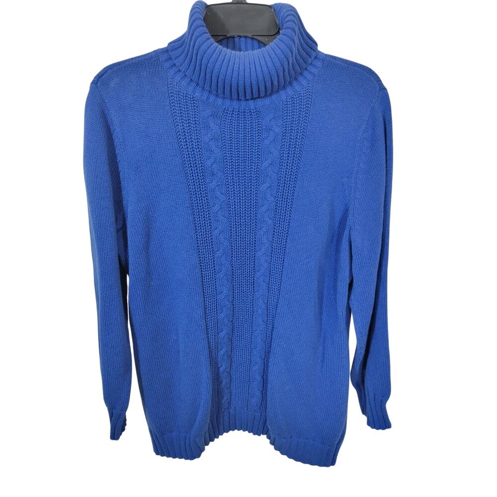 Fashion Bug Blue Turtleneck Cable Knit Pullover Sweater Women's Size‎ 18/20W